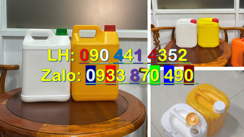 Vỏ can nhựa 2 lít, can nhựa 1 lít giá rẻ, can đựng chất lỏng 500ml trắng 
