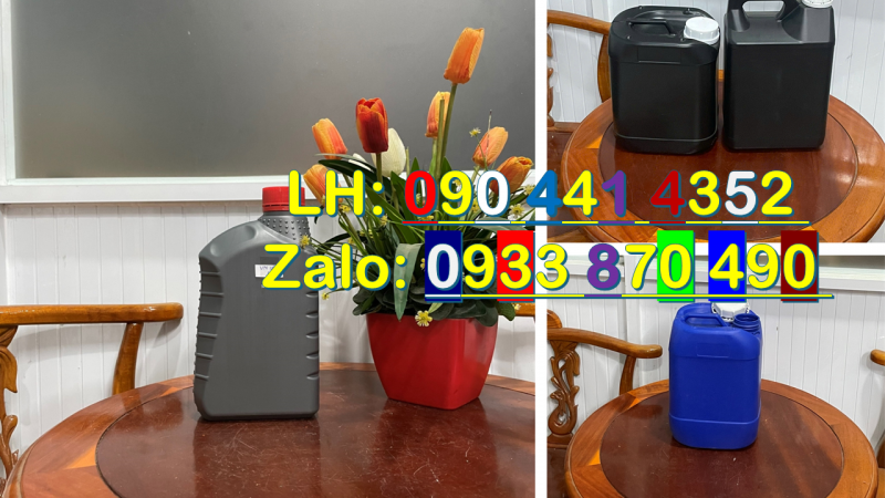 Vỏ can nhựa 2 lít, can nhựa 1 lít giá rẻ, can đựng chất lỏng 500ml trắng 