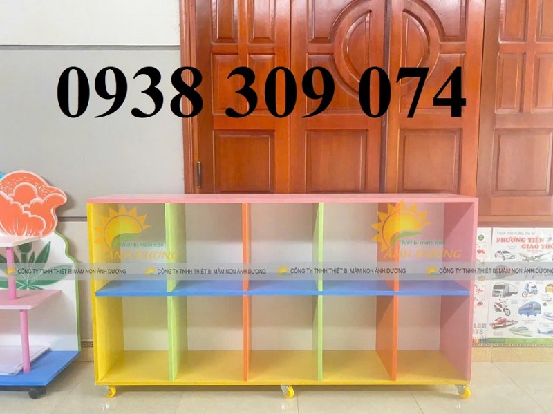 Tủ đựng cặp dép mầm non, tủ đựng balo sách trẻ em mầm non