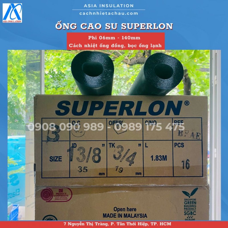 Ống cao su Superlon bọc cách nhiệt ống đồng
