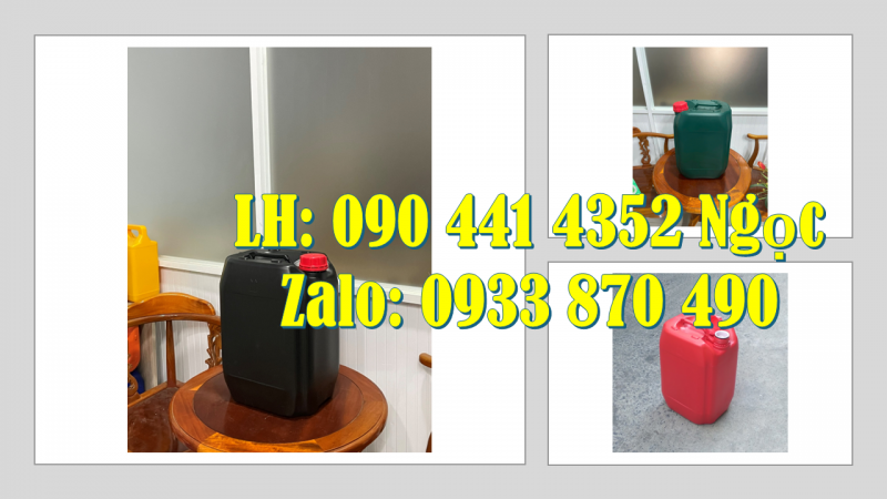 Can 10 lít đựng hóa chất nhựa cao cấp, can nhựa 20 lít dày, can nhựa 25 lít vuông dày 