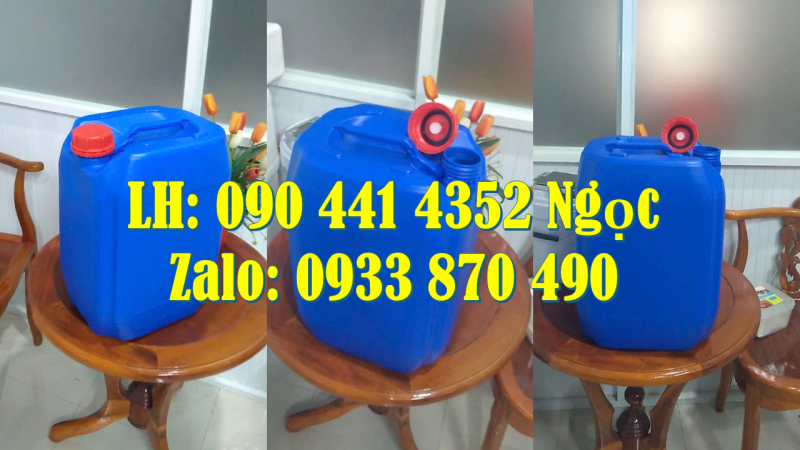 Can 10 lít đựng hóa chất nhựa cao cấp, can nhựa 20 lít dày, can nhựa 25 lít vuông dày 