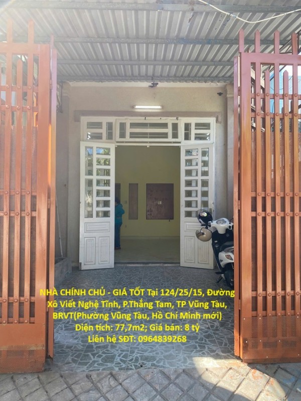 NHÀ CHÍNH CHỦ - GIÁ TỐT Tại 124/25/15, Đường Xô Viết Nghệ Tĩnh, P.Thắng Tam, TP Vũng Tàu, Bà Rịa