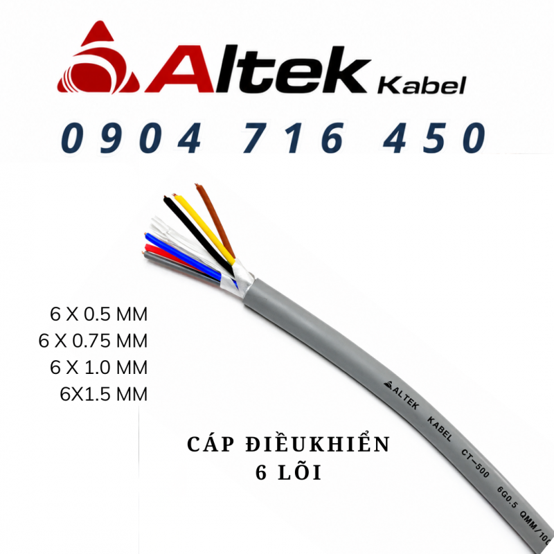 Cáp điều khiển 6 lõi Altek Kabel