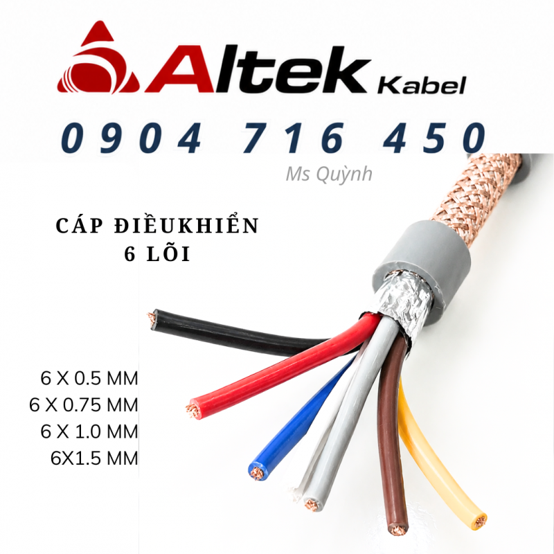 Cáp điều khiển 6 lõi Altek Kabel