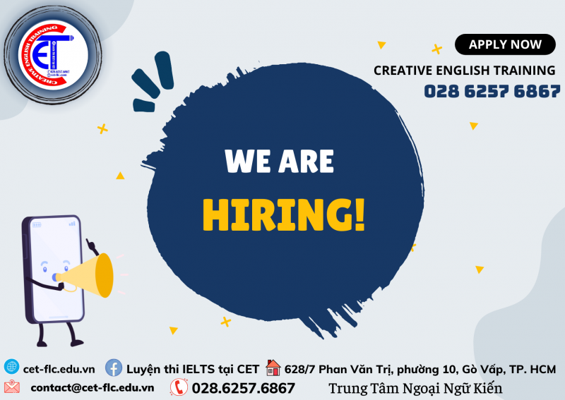 Tuyển dụng giáo viên IELTS tại quận Gò Vấp và Tân Phú