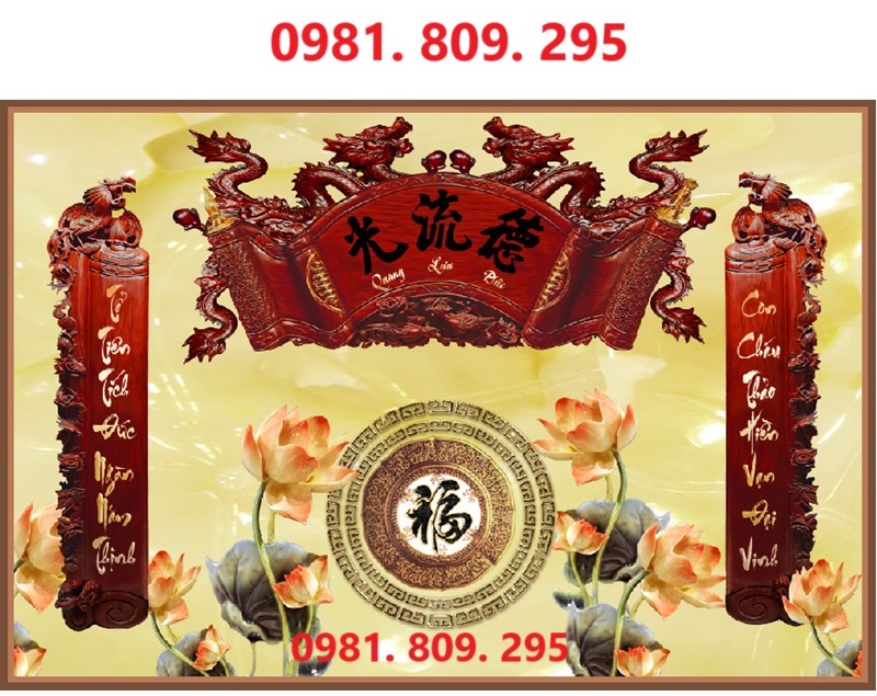 Tranh Gạch Tường Phòng Thờ - Cửu Huyền Thất Tổ