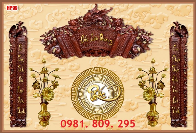 Tranh Gạch Tường Phòng Thờ - Cửu Huyền Thất Tổ