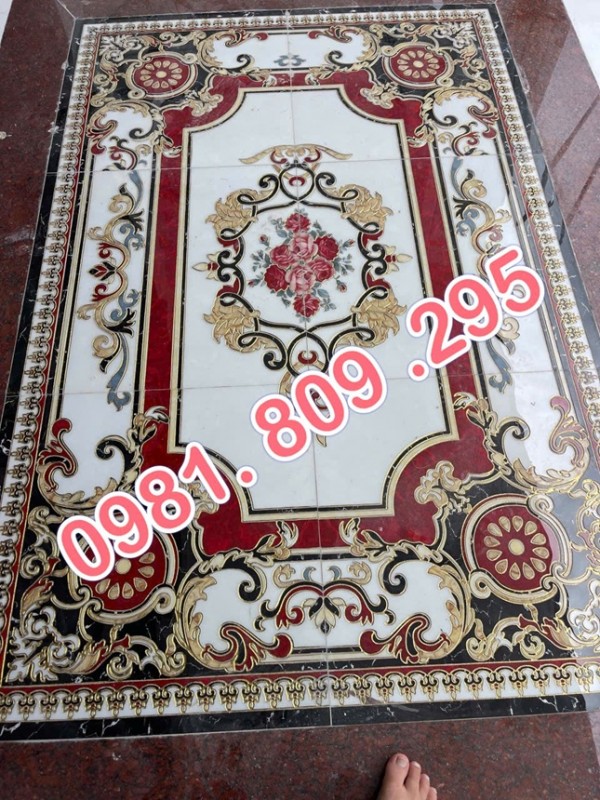 Gạch thảm lát nền phòng khách1m6x2m4 và 1m2x1m8
