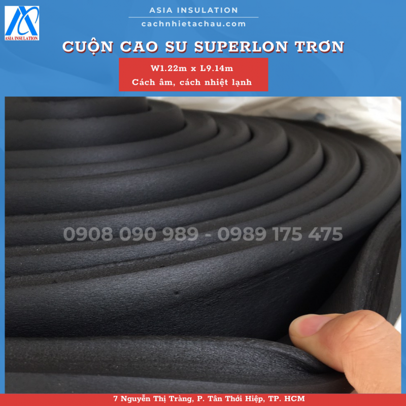 Cuộn Superlon dạng trơn, cách âm, cách nhiệt lạnh