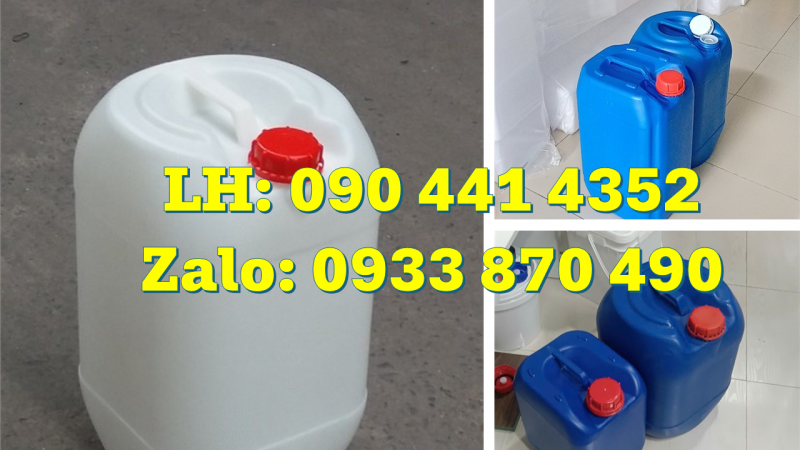 Thùng nhựa 22 lít màu vàng, can nhựa 24 lít màu đen đựng hóa chất nguy hiểm 