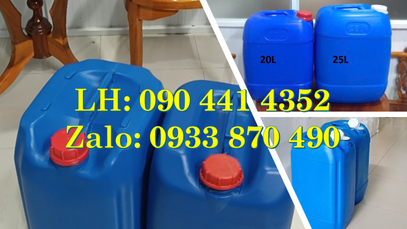 Bán can nhựa 30 lít đựng hóa chất, can nhựa 22 lít đựng HCl, can nhựa 20 lít đựng cồn 