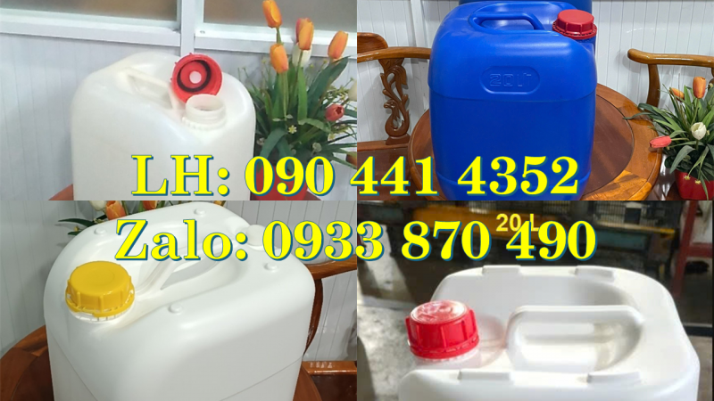 Bán can nhựa 30 lít đựng hóa chất, can nhựa 22 lít đựng HCl, can nhựa 20 lít đựng cồn 