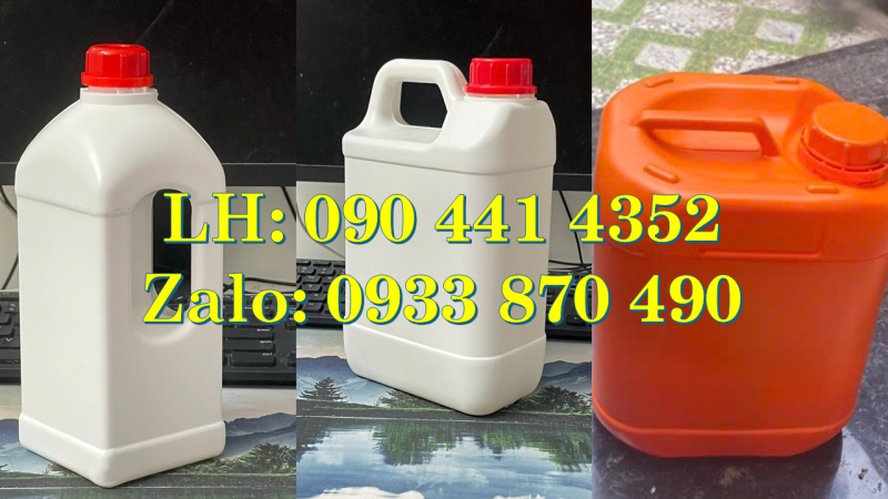 Vỏ can nhựa 5 lít đựng nhớt, bình nhựa 2 lít đựng mực viết máy, can nhựa 5 lít đựng mực xanh 