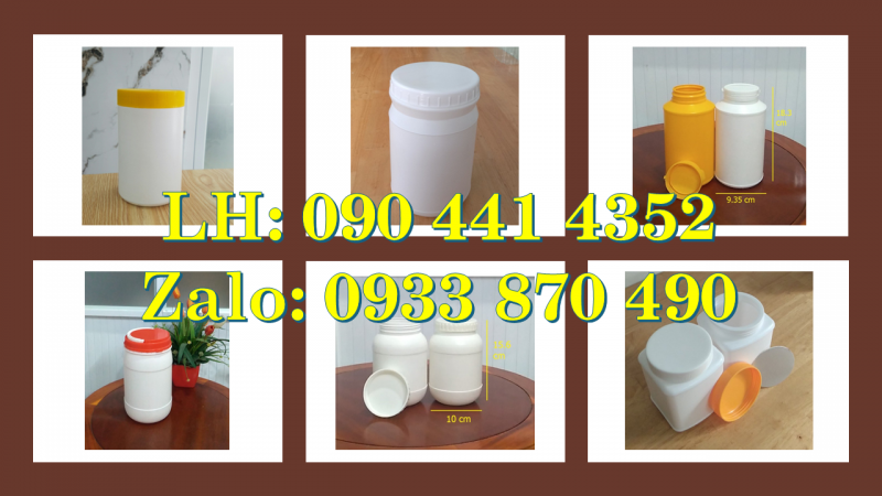 Hủ nhựa vuông 1 ký, hủ nhựa 1.5 ký quai, hủ nhựa 2 ký nắp vặn 