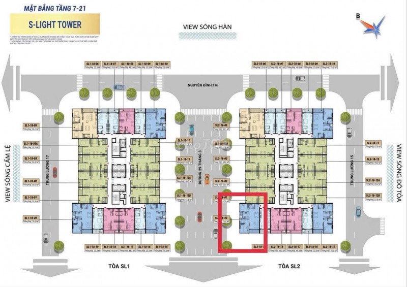 CĂN GÓC S-LIGHT TOWER – 2PN – 76M² – GIÁ 3,942TỶ – Đường 29 Tháng 3, P.Hòa Xuân, Q.Cẩm Lệ, TP.Đà