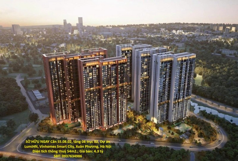 SỞ HỮU NGAY Căn S5.08.02, tầng 08 trục 02, Dự án LumiHN, Vinhomes Smart City, Xuân Phương, Hà Nội