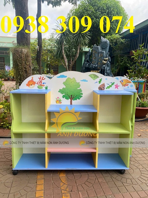 Kệ đựng đồ chơi học liệu mầm non, kệ đồ chơi mầm non