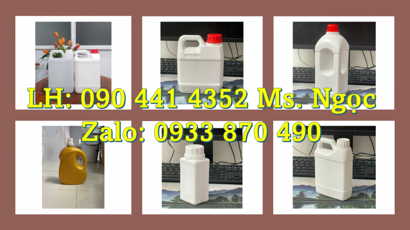 Can nhựa 1 lít tròn, can 2 lít đựng mực bút lông, can nhựa 5 lít đựng mực in vải 