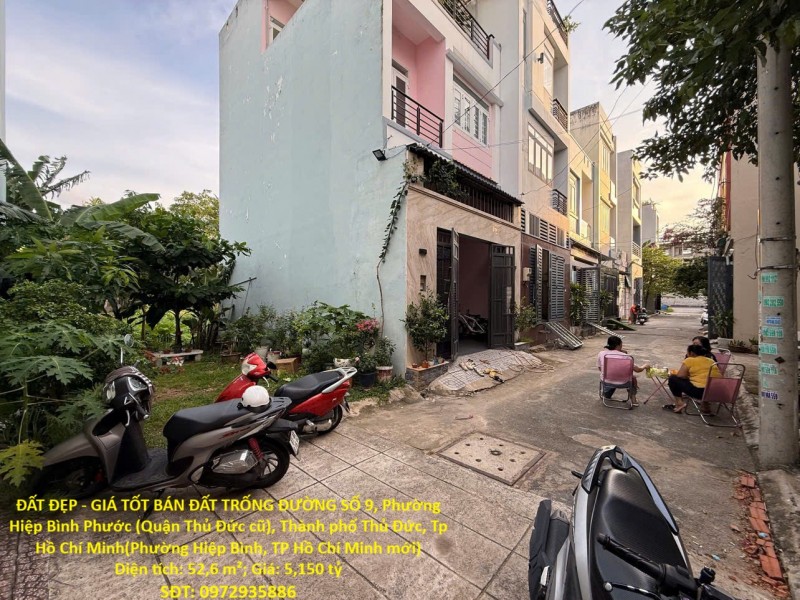 ĐẤT ĐẸP - GIÁ TỐT BÁN ĐẤT TRỐNG ĐƯỜNG SỐ 9 — SÁT VÁCH VẠN PHÚC CITY, Phường Hiệp Bình Phước, Thủ Đức
