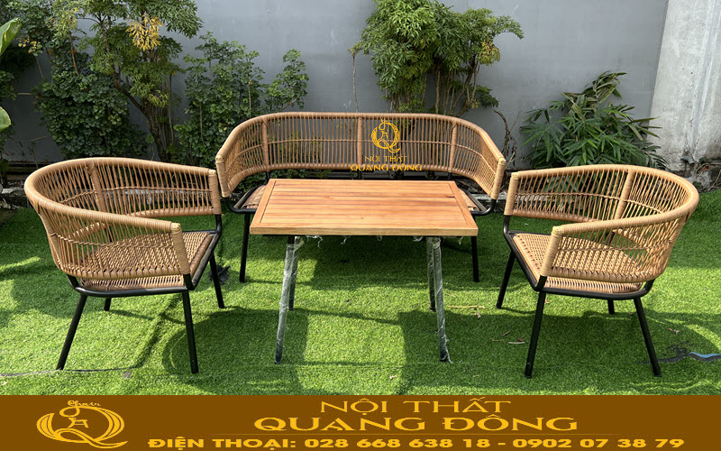 Sofa Giả Mây QD-750 – Điểm Nhấn Tinh Tế Cho Sân Vườn, Cafe Và Resort
