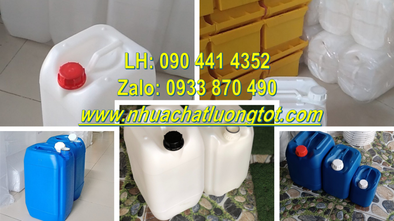 Can nhựa 25 lít vuông chống trượt, can nhựa 30 lít đựng chất phụ gia