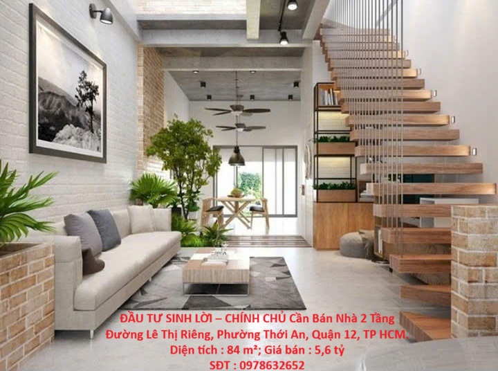 ĐẦU TƯ SINH LỜI – CHÍNH CHỦ Cần Bán Nhà 2 Tầng Đường Lê Thị Riêng, Phường Thới An, Quận 12, TP HCM.