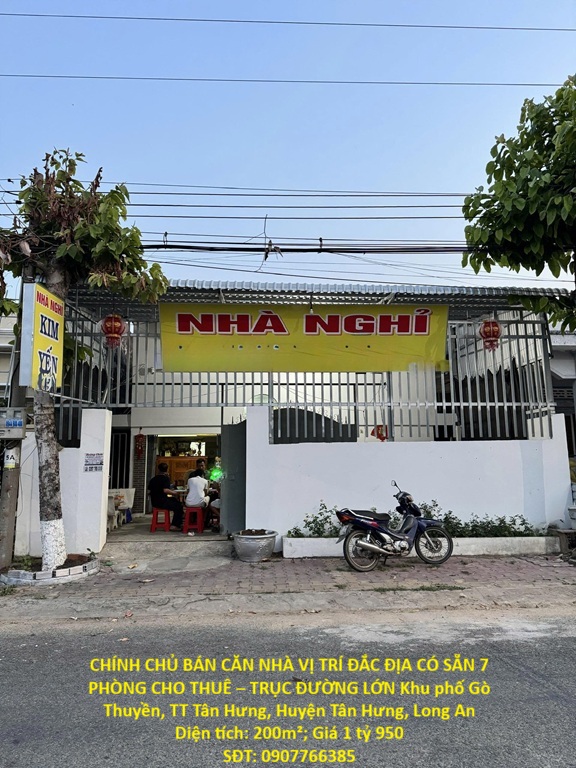 CHÍNH CHỦ BÁN CĂN NHÀ VỊ TRÍ ĐẮC ĐỊA CÓ SẴN 7 PHÒNG CHO THUÊ – TRỤC ĐƯỜNG LỚN TT Tân Hưng, Long An