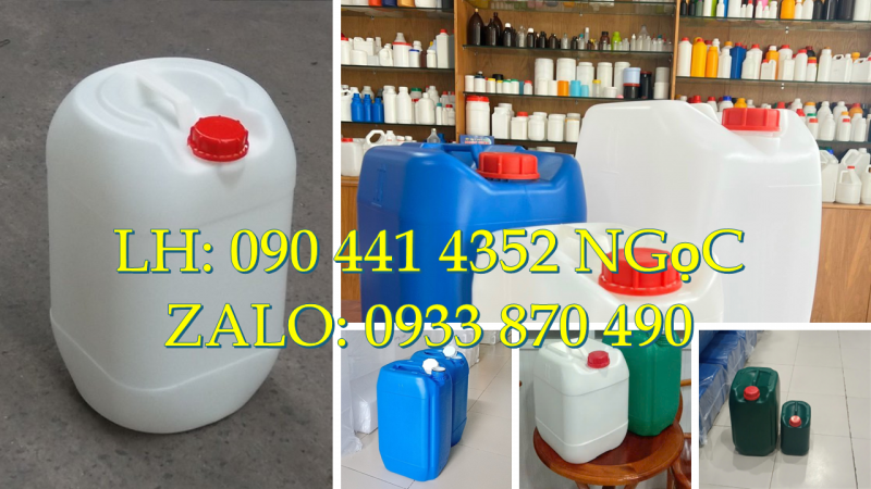 Bán can nhựa 22 lít vuông đựng màu hóa học, can nhựa 24 lít dày đựng hóa chất ngành dược phẩm