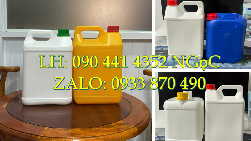 Gía can nhựa 2 lít tròn có vòi nhấn, can nhựa 5 lít đựng chất lỏng hóa học 