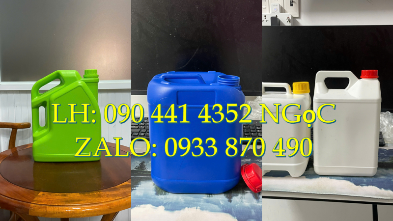 Gía can nhựa 2 lít tròn có vòi nhấn, can nhựa 5 lít đựng chất lỏng hóa học 