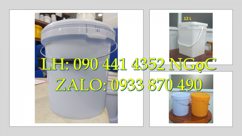 Sản xuất thùng sơn 12 lít giá rẻ, xô nhựa 16 lít đựng dầu nhớt, thùng đựng sơn 18 lít vuông Q12