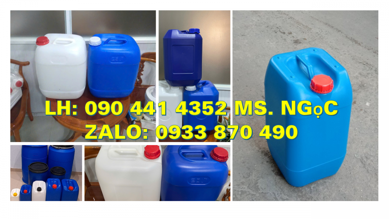 Can nhựa 22 lít đựng nông dược, thùng nhựa 25 lít vuông, can nhựa 30 lít xanh đựng hóa chất 