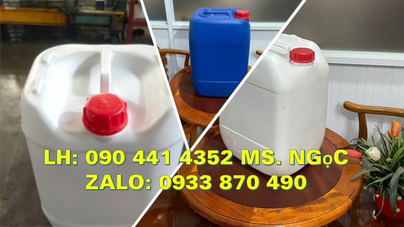 Can nhựa 22 lít đựng nông dược, thùng nhựa 25 lít vuông, can nhựa 30 lít xanh đựng hóa chất 