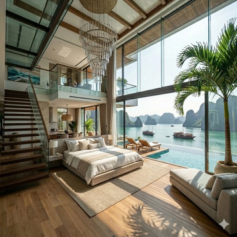 Tầm view độc bản: Trực diện vịnh Hạ Long và hồ nhạc nước – không gian thưởng lãm pháo hoa và cảnh