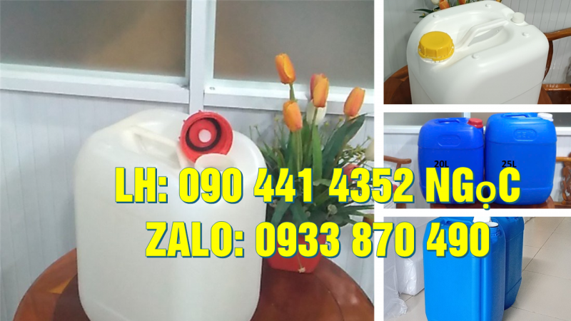 Can nhựa 22 lít đựng chất tạo bọt khí, can nhựa 24 lít đựng chất tẩy trắng dạng loãng 