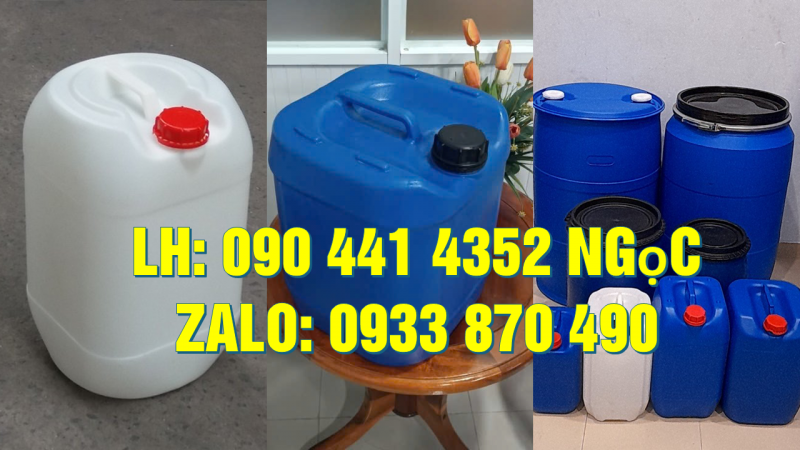 Can nhựa 22 lít đựng chất tạo bọt khí, can nhựa 24 lít đựng chất tẩy trắng dạng loãng 