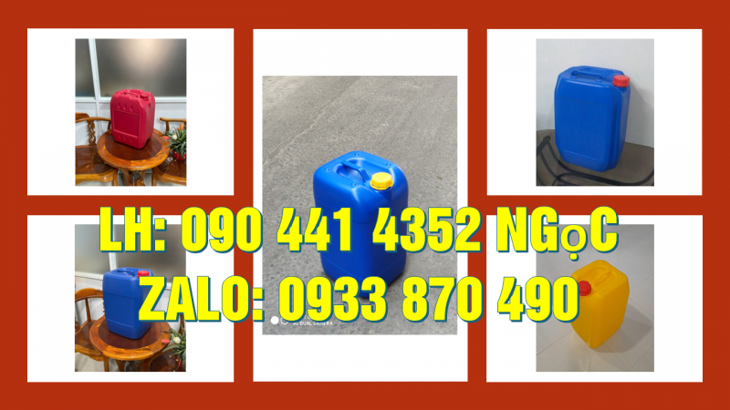 Can nhựa 22 lít đựng chất tạo bọt khí, can nhựa 24 lít đựng chất tẩy trắng dạng loãng 