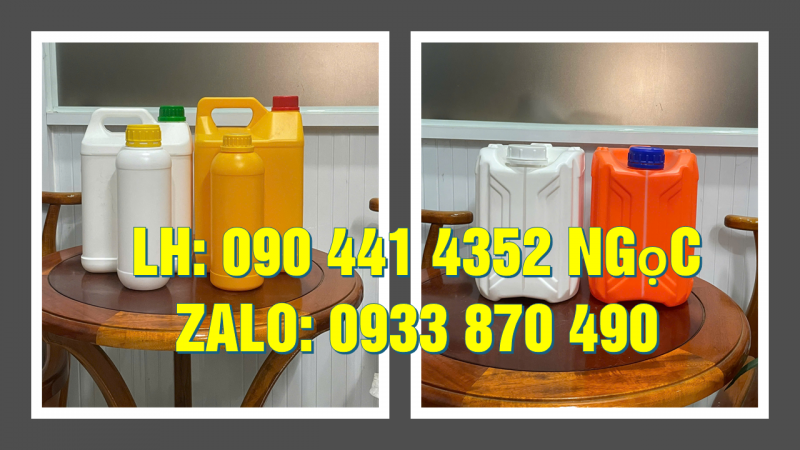 Vỏ can nhựa 2 lít vuông, can nhựa 2 lít tròn nắp garenti, can nhựa 2 lít đựng hóa chất sinh khí 