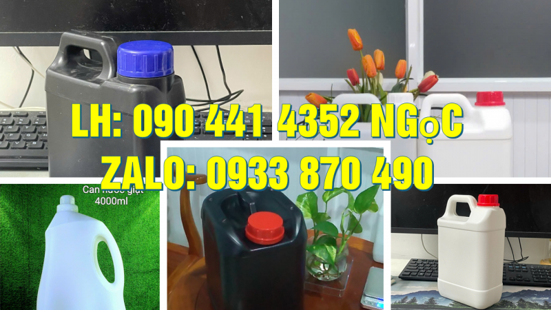 Vỏ can nhựa 2 lít vuông, can nhựa 2 lít tròn nắp garenti, can nhựa 2 lít đựng hóa chất sinh khí 