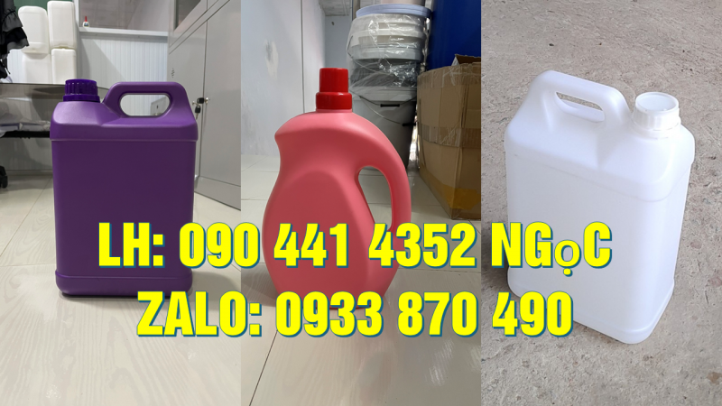 Vỏ can nhựa 2 lít vuông, can nhựa 2 lít tròn nắp garenti, can nhựa 2 lít đựng hóa chất sinh khí 