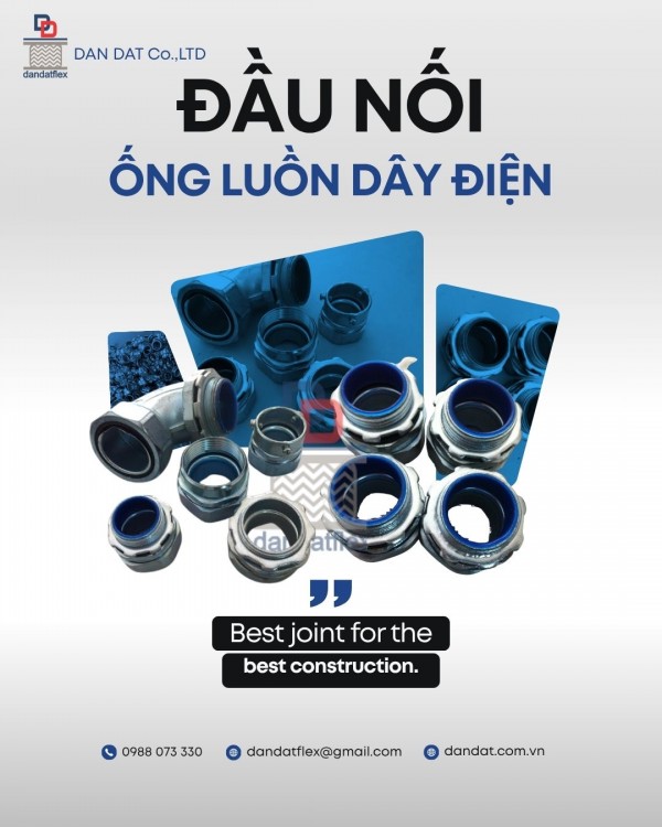 ĐẦU NỐI ỐNG RUỘT GÀ LÕI THÉP/ PHỤ KIỆN ỐNG LUỒN DÂY ĐIỆN/ ĐẦU NỐI KÍN NƯỚC