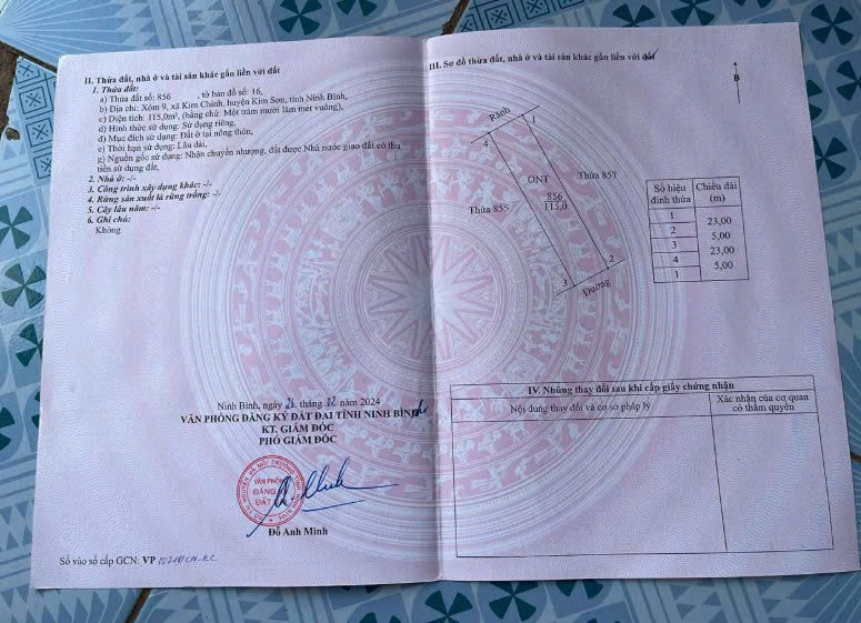 CHÍNH CHỦ CẦN BÁN 2 LÔ ĐẤT LIỀN KỀ – XÓM 9 - XÃ KIM CHÍNH - HUYỆN KIM SƠN - TỈNH NINH BÌNH.