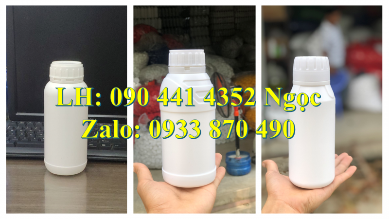 Vỏ chai thủy tinh 500ml đựng dung dịch tẩy trắng, chai nhựa 250ml đựng chất tẩy trắng quần áo 