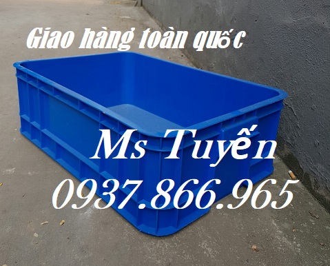 Giá thùng nhựa xanh dương có nắp, thùng nhựa HPDE, thùng nhựa cao 20, thùng