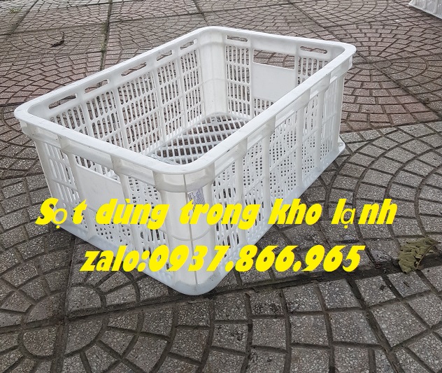 Sọt chế biến thực phẩm trong kho lạnh, sọt nhựa rỗng- sóng hở