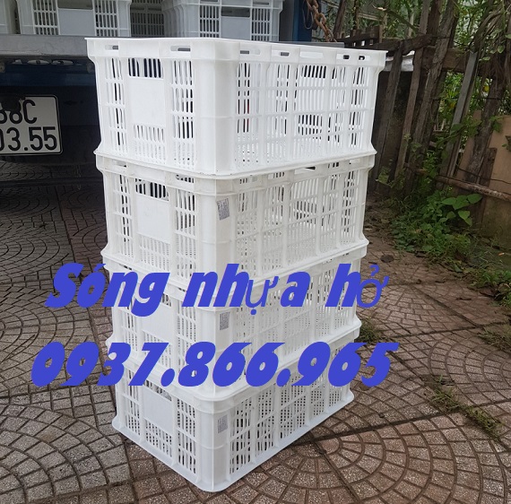 Sọt chế biến thực phẩm trong kho lạnh, sọt nhựa rỗng- sóng hở
