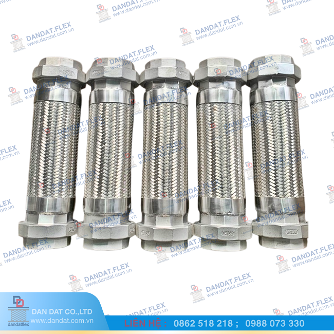 Khớp nối mềm nối ren 304, khớp nối mềm bằng inox, khớp nối mềm rắc co ron/côn