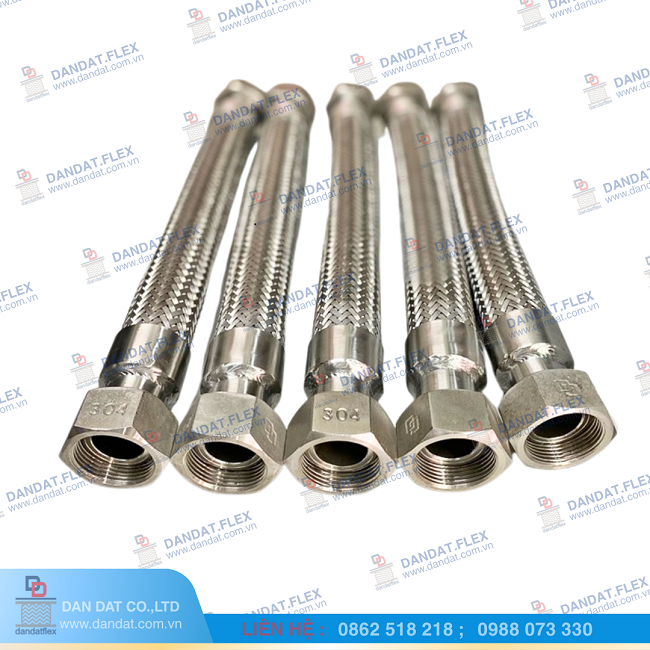 Khớp nối mềm nối ren 304, khớp nối mềm bằng inox, khớp nối mềm rắc co ron/côn