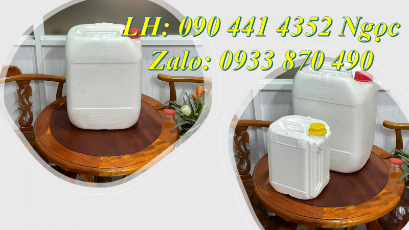 Thùng nhựa 24 lít đựng kiềm, can nhựa 22 lít đựng thuốc diệt côn trùng, can nhựa 20 lít đựng rượu 